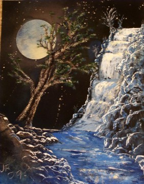 シンプルかつ安価 Painting - 湧き出る青い滝